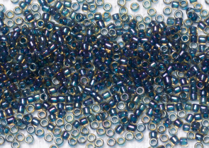 Бисер Япония круглый 15/0 10 г 0929 светло-желтый/капри радужный, окрашенный изнутри